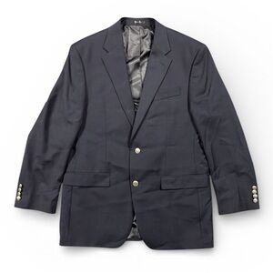 RALPH Ralph Lauren Navy Wool Blazer Gold Crest Buttons 40R